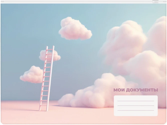 Папка на молнии ZIP Silwerhof CLOUD A4+ ПВХ 0.25мм