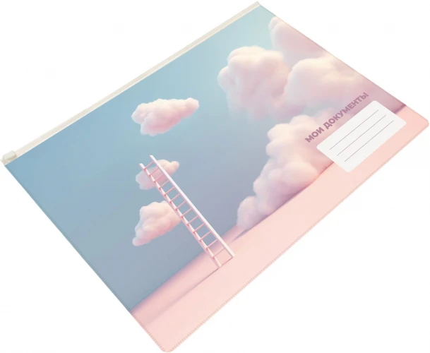 Папка на молнии ZIP Silwerhof CLOUD A4+ ПВХ 0.25мм