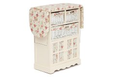 Гладильный комод с 3-я корзинами Secret De Maison CAMPANARD ( mod. PE-03 ), paulownia, мдф, 64x35x83см, butter white (слоновая кость), ткань -розочки