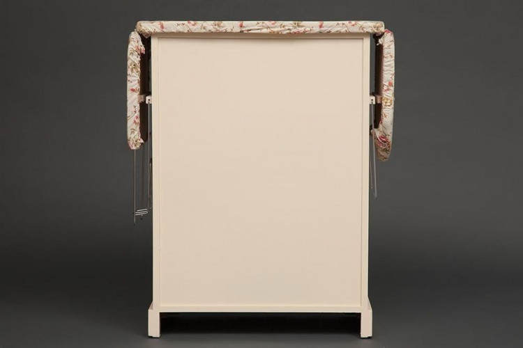Гладильный комод с 3-я корзинами Secret De Maison CAMPANARD ( mod. PE-03 ), paulownia, мдф, 64x35x83см, butter white (слоновая кость), ткань -розочки