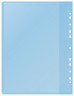 Папка-скоросшиватель Silwerhof A4 прозрач.верх.лист 10 вкладышей боков.перф. полипропилен голубой