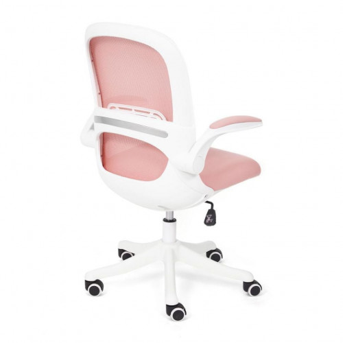 Кресло Happy white, ткань, розовый
