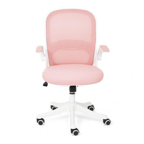 Кресло Happy white, ткань, розовый