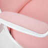 Кресло Happy white, ткань, розовый