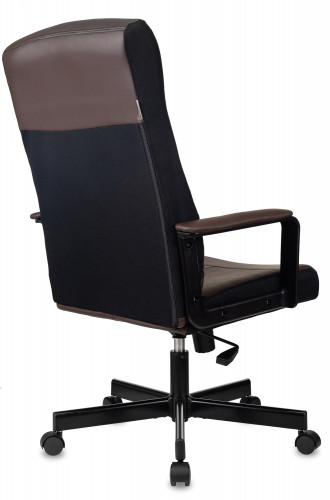 Кресло руководителя Бюрократ DOMINUS коричневый/черный эко.кожа крестов. металл