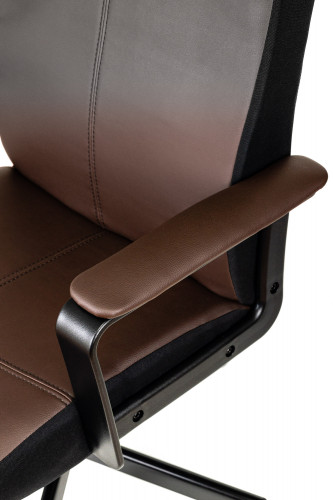 Кресло руководителя Бюрократ DOMINUS коричневый/черный эко.кожа крестов. металл