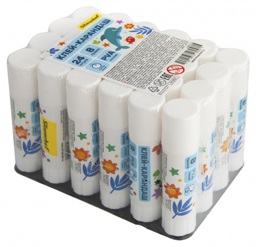 Клей-карандаш Silwerhof 8гр ПВА термоусадочная упаковка Веселые друзья