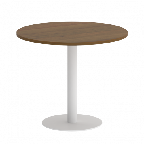 Home Office Стол круглый VR.SP-5-90.1 Орех/Белый металл 900*900*750