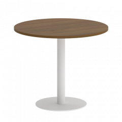 Home Office Стол круглый VR.SP-5-90.1 Орех/Белый металл 900*900*750