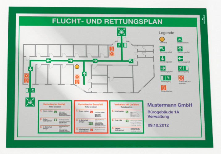 Магнитная рамка Durable Duraframe A3 настенная прямоугольная зеленый (упак.:6шт)