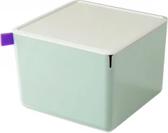 Короб для хранения Deli XDM13green 212x212x153мм зеленый/серый пластик