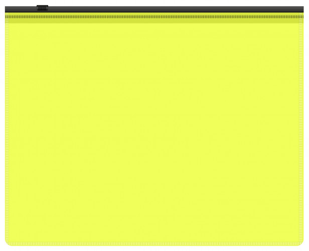 Папка на молнии ZIP Бюрократ Double Neon DNEBPM4AYELBL A4+ полипропилен 0.15мм желтый цвет молнии черный