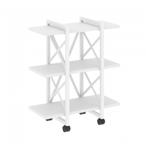 Loft Стеллаж на колесных опорах-3 полки VR.L-MST.K-3.4V Белый бриллиант/Белый металл 800*400*968