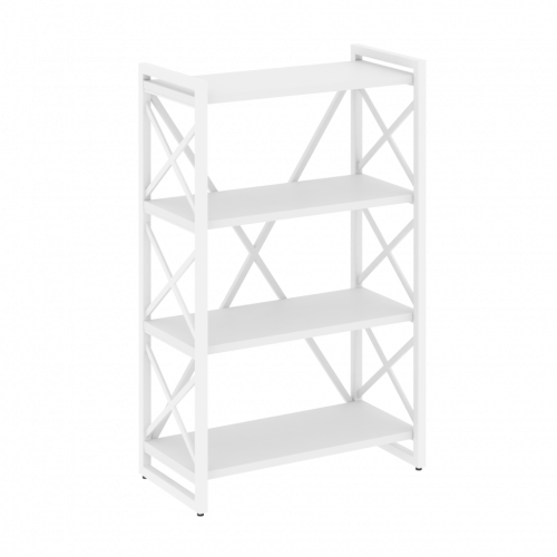 Loft Стеллаж на регулируемых опорах-4 полки VR.L-MST.O-4.8 Белый бриллиант/Белый металл 800*400*1280