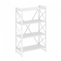 Loft Стеллаж на регулируемых опорах-4 полки VR.L-MST.O-4.8 Белый бриллиант/Белый металл 800*400*1280