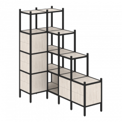 Loft Угловой внутренний стеллаж наборный VR.L-42 Денвер светлый/Чёрный металл 862*1694*1869