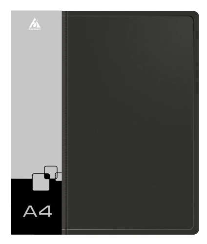 Папка на 4-х D-кольцах Бюрократ -0840/4DBLCK A4 пластик 0.8мм кор.40мм внутр. с вставкой черный