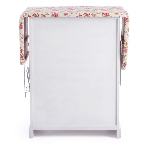 Гладильный комод с 3-я корзинами Secret De Maison CAMPANARD ( mod. PE-03 ), дерево павловния, мдф, 64x35x83см, white (белый), ткань -розочки