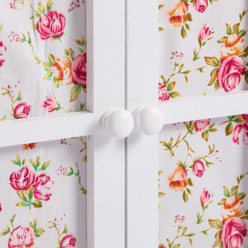 Гладильный комод с 3-я корзинами Secret De Maison CAMPANARD ( mod. PE-03 ), дерево павловния, мдф, 64x35x83см, white (белый), ткань -розочки