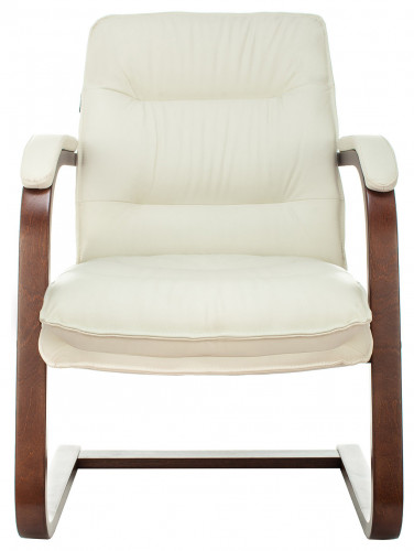 Кресло Бюрократ T-9927WALNUT-AV слоновая кость кожа полозья дерево