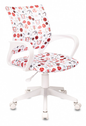 Кресло детское Бюрократ KD-W4 белый аниме крестов. пластик пластик белый