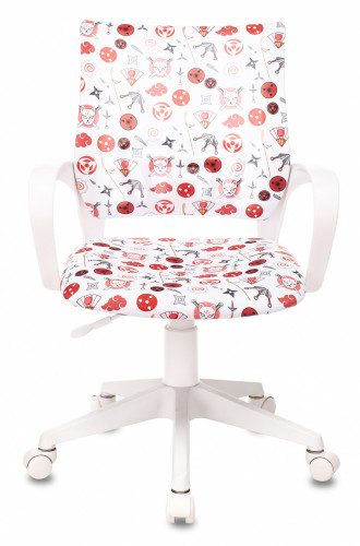 Кресло детское Бюрократ KD-W4 белый аниме крестов. пластик пластик белый