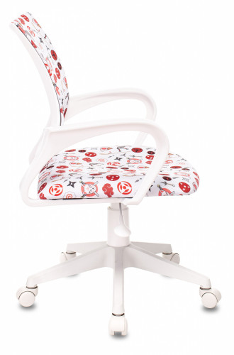 Кресло детское Бюрократ KD-W4 белый аниме крестов. пластик пластик белый