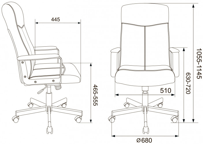 Кресло руководителя Бюрократ DOMINUS белый/черный эко.кожа крестов. металл