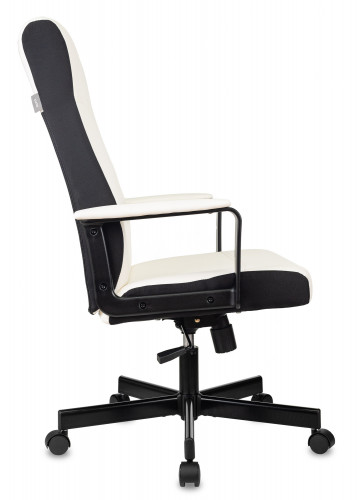Кресло руководителя Бюрократ DOMINUS белый/черный эко.кожа крестов. металл