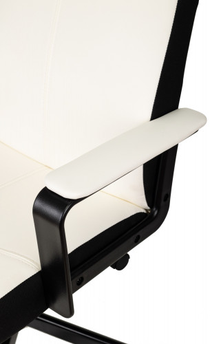 Кресло руководителя Бюрократ DOMINUS белый/черный эко.кожа крестов. металл
