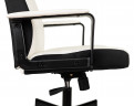 Кресло руководителя Бюрократ DOMINUS белый/черный эко.кожа крестов. металл