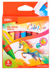 Восковые мелки Deli EC20990 Colorun утолщенные 8цв. картон.кор./европод.