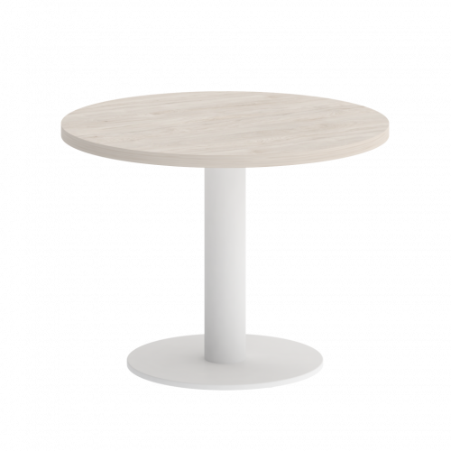 Home Office Стол журнальный круглый VR.SP-5-60.1G Денвер светлый/Белый металл 600*600*453