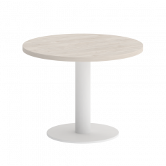 Home Office Стол журнальный круглый VR.SP-5-60.1G Денвер светлый/Белый металл 600*600*453