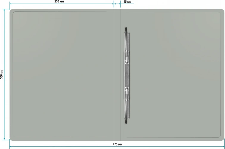 Папка метал.пруж.скоросш. Buro -ECB04PGREY A4 пластик 0.5мм серый