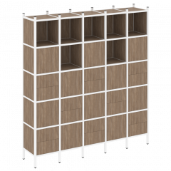 Loft Прямой стеллаж наборный VR.L-10 Дуб аризона/Белый металл 2110*446*2280