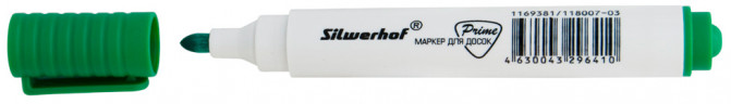 Маркер для досок Silwerhof Prime пулевидный пиш. наконечник 1-3мм зеленый коробка