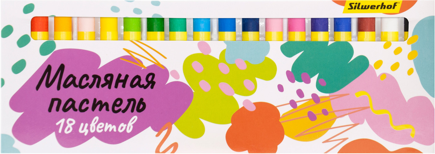 Масляная пастель Silwerhof 18цв. дл.70ммд.10мм
