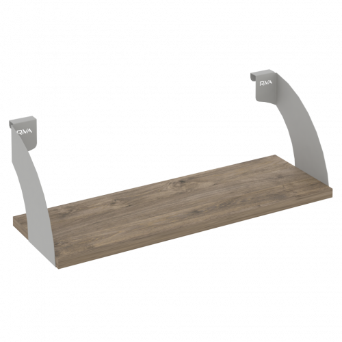 Навесные полки. Кронштейны+ЛДСП полка 600мм MAN-41-6 Тиквуд тёмный/Серый металл 600*220*200