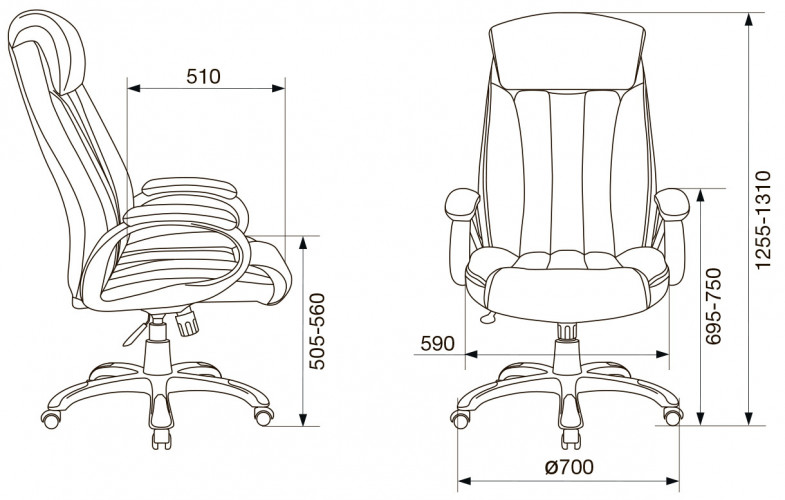 Кресло руководителя Бюрократ T-9922N черный эко.кожа крестов. пластик