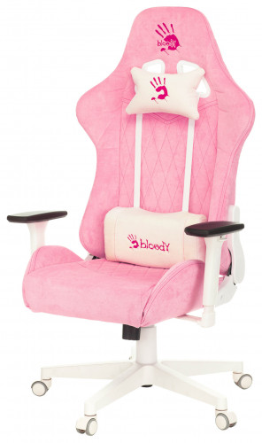 Кресло игровое A4Tech Bloody GC-310 розовый сиденье розовый крестов.