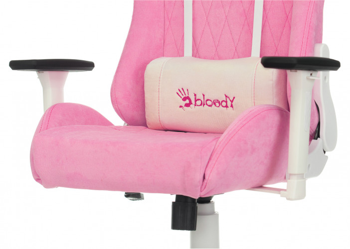 Кресло игровое A4Tech Bloody GC-310 розовый сиденье розовый крестов.