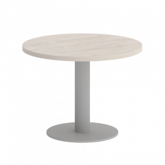 Home Office Стол журнальный круглый VR.SP-5-60.1G Денвер светлый/Серый металл 600*600*453