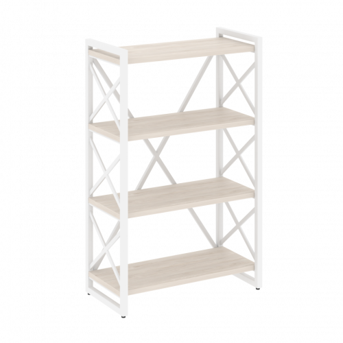 Loft Стеллаж на регулируемых опорах-4 полки VR.L-MST.O-4.8 Денвер светлый/Белый металл 800*400*1280