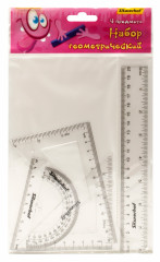 Набор линеек Silwerhof Монстрики пластик прозрачный компл.:лин.20см/угольн.30х14см/угольн.45х10см/трансп.180