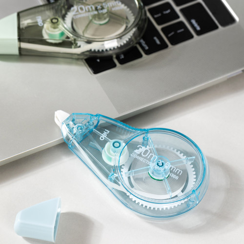 Лента коррект. Deli EH366 20мх5мм ассорти корпус белый блистер