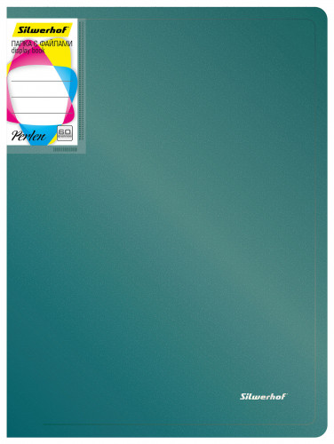 Папка с 60 прозр.вклад. Silwerhof Perlen 292961-75 A4 1мм карман зеленый металлик