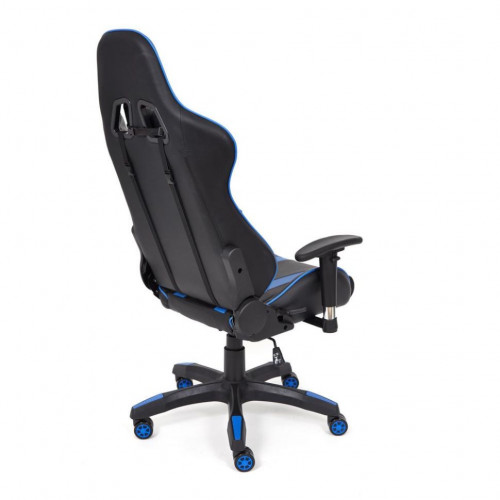 Кресло iCar , кож/зам, черный/синий