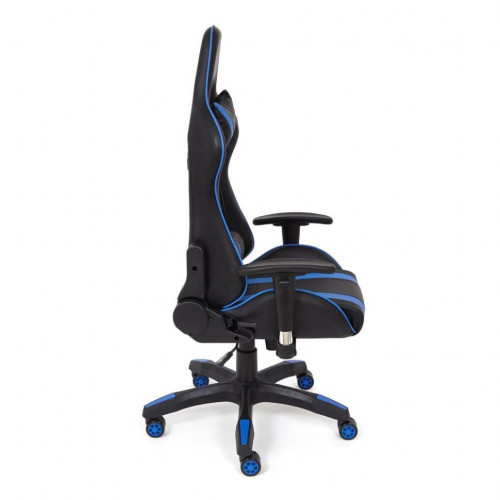 Кресло iCar , кож/зам, черный/синий