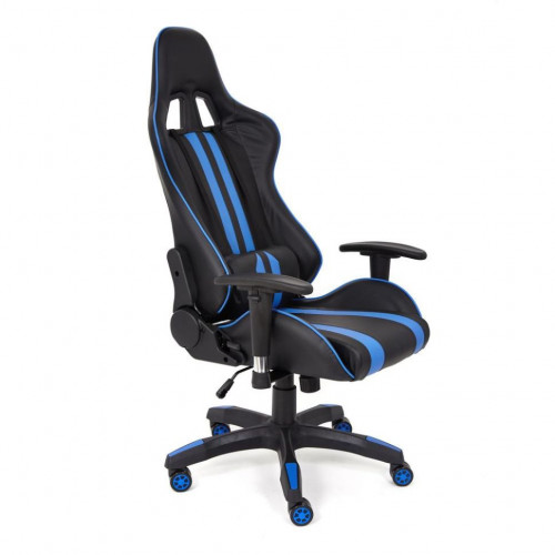 Кресло iCar , кож/зам, черный/синий